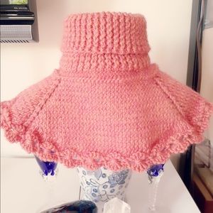 Fancy real wool round neck scarf and hat,  5T kids